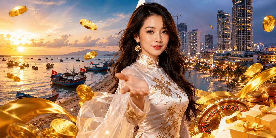 Người chơi cá cược tại Mũi Né trong trang phục Áo Dài truyền thống